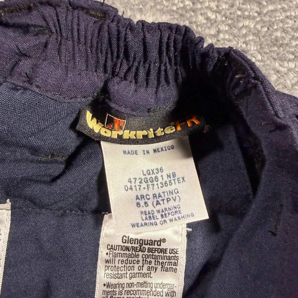 Workrite FR Navy Blue‎ Flame Resistant Cargo Pants Mens 36x36 NFPA 2112 ARC 8.5